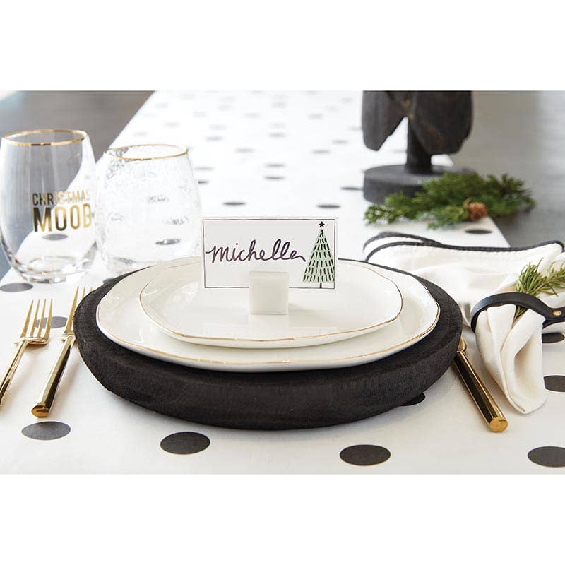 Paper Table Runner - Black Polka Dot