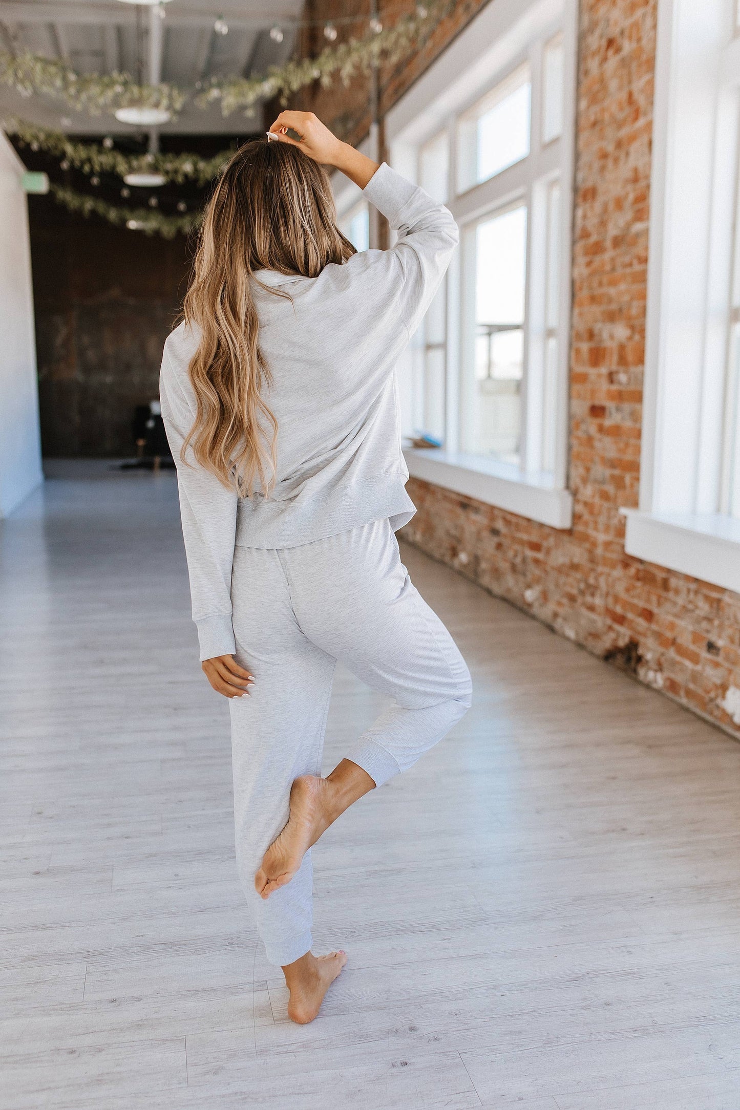 Alison Half Zip Loungewear Set: L / Gray