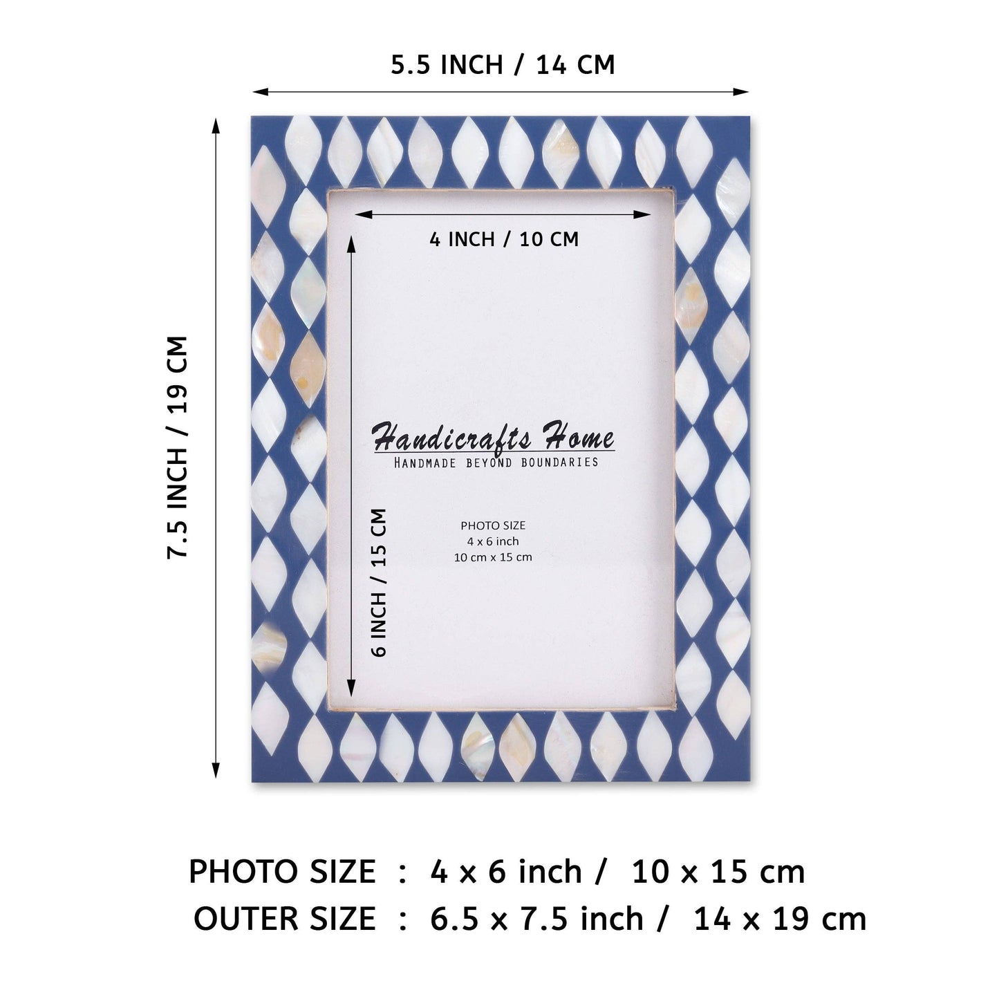 Photo Frame Avant Drops Collection Blue & White 4x6 Inch: 4x6