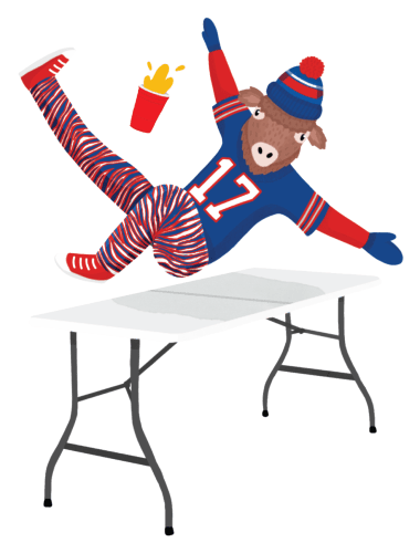 Buffalo Bills Falling Through Table Clear Sticker