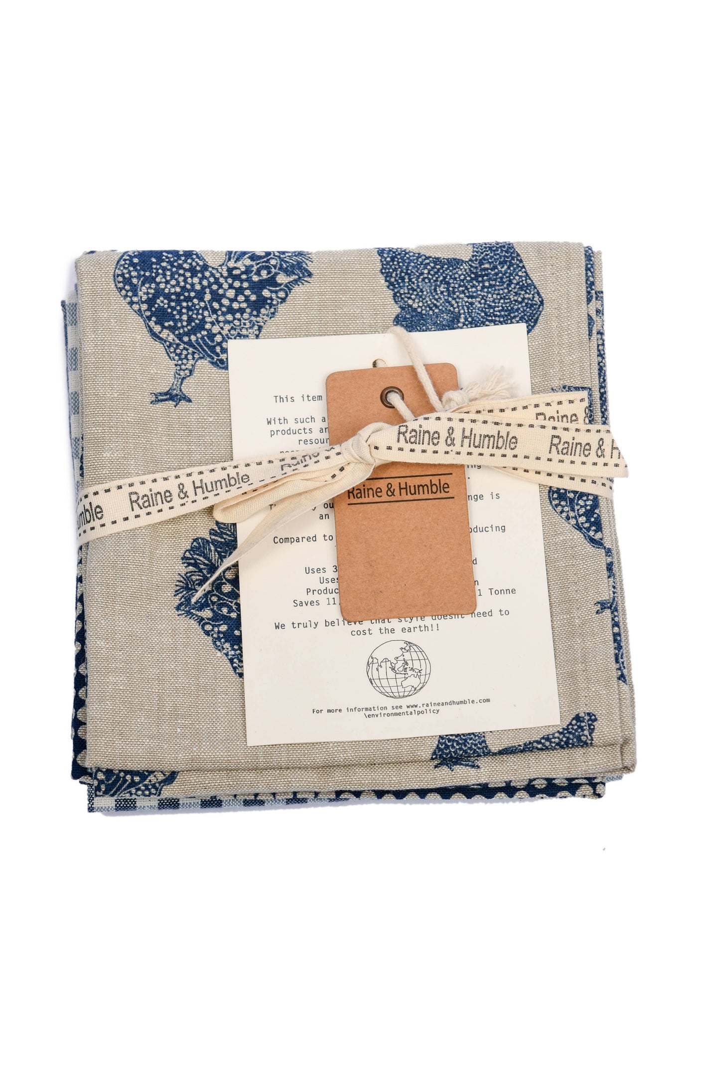 Henrietta Tea Towel Set 3 Blueberry