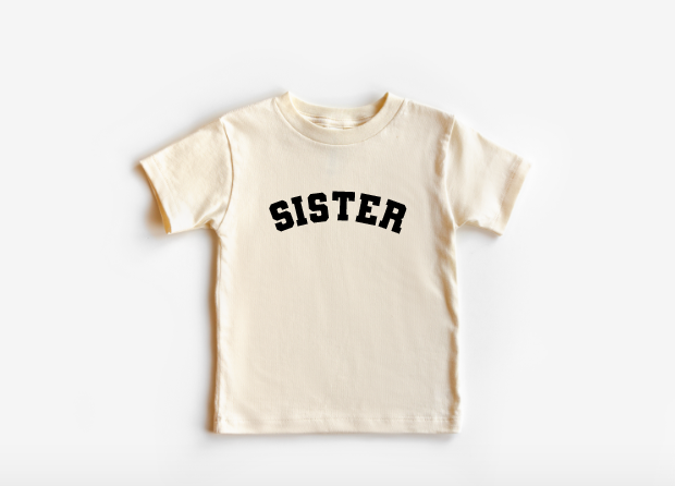 Sister Collegiate Tee: 3T / Mauve