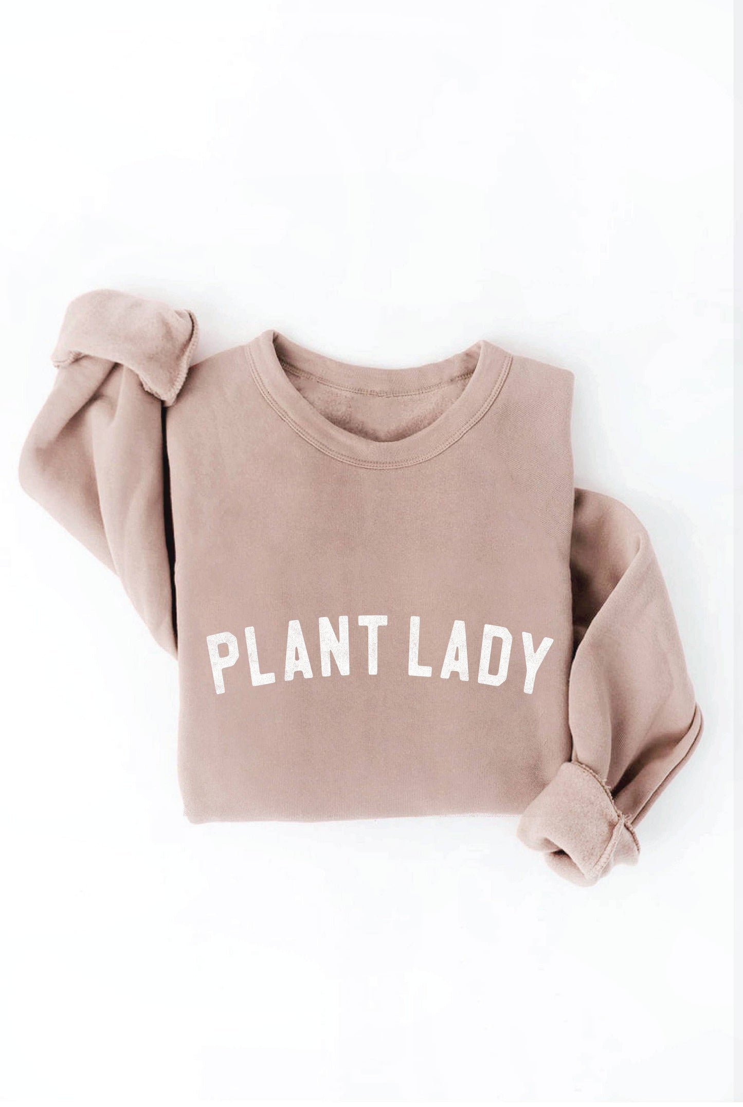 PLANT LADY Print Graphic Sweatshirt: L / HEATHER FOREST