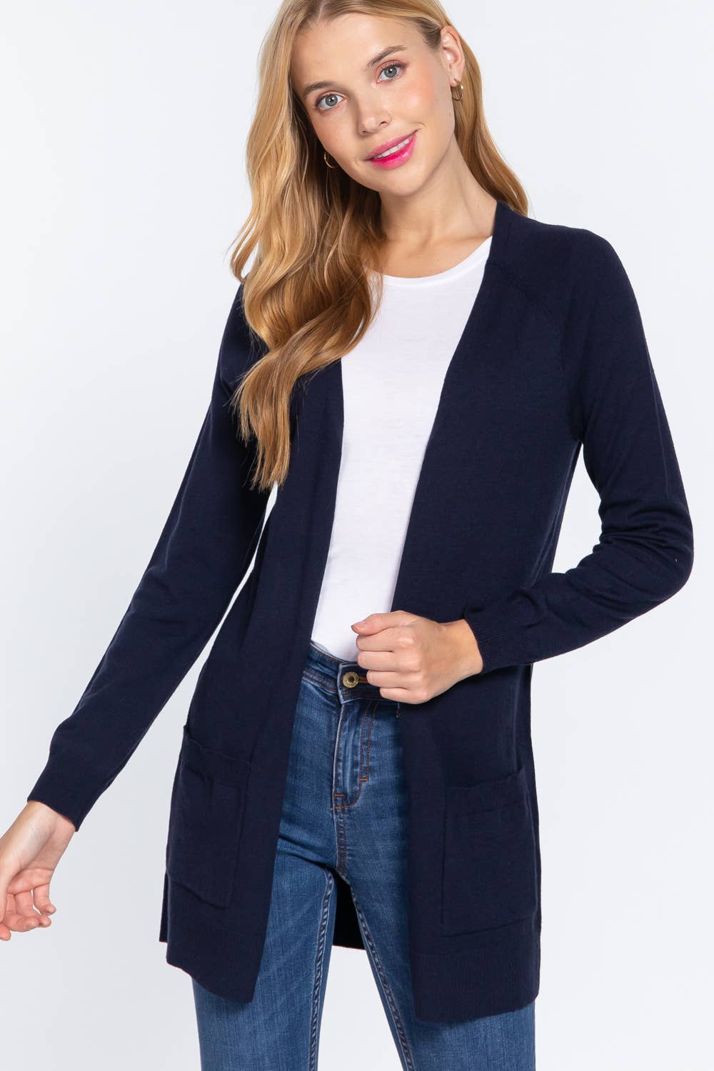 , SI-21342 RAGLAN SLV OPEN SWEATER CARDIGAN: BRG-wine-121403 / L