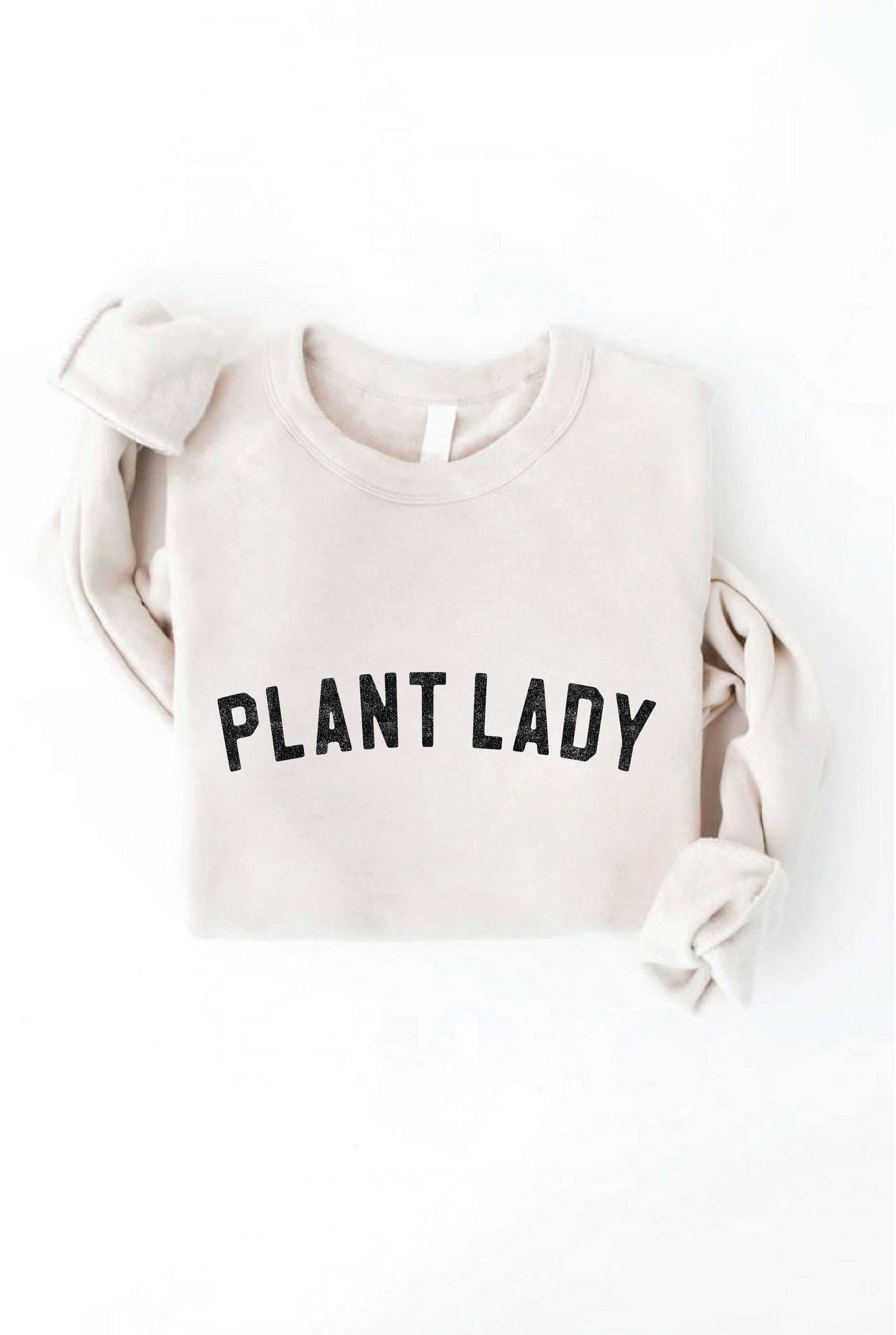 PLANT LADY Print Graphic Sweatshirt: L / HEATHER FOREST