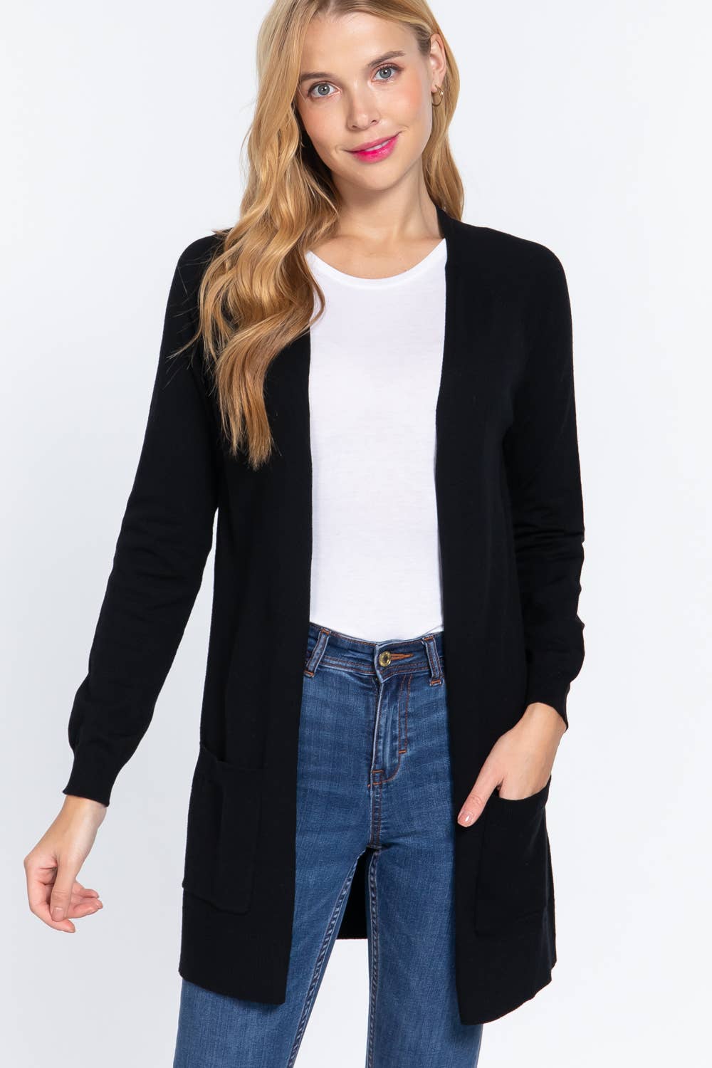 , SI-21342 RAGLAN SLV OPEN SWEATER CARDIGAN: BRG-wine-121403 / L