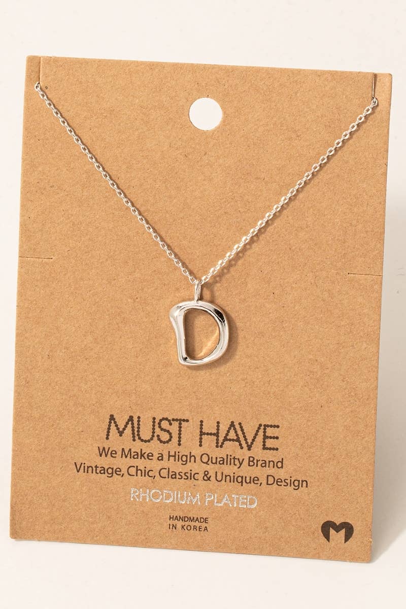 Bubble Letter initial Necklace,gold dipped : R