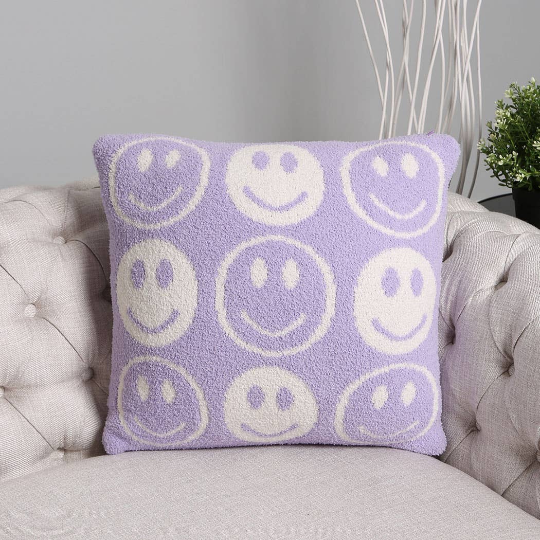 Happy Face pillow: FUCHSIA