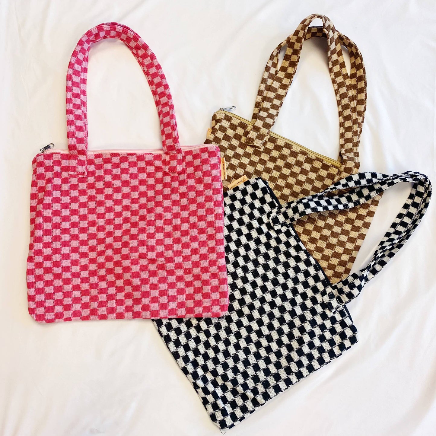 Check Yourself Zipped Tote Bag: Black