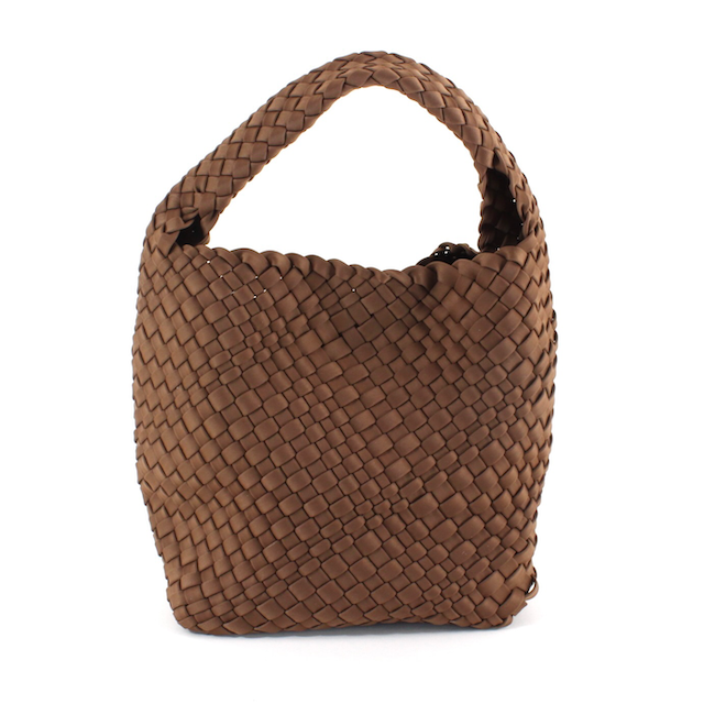P23093 Small Nylon Woven Hobo Crossbody Bag w/Cosmetic Pouch: 01 Black
