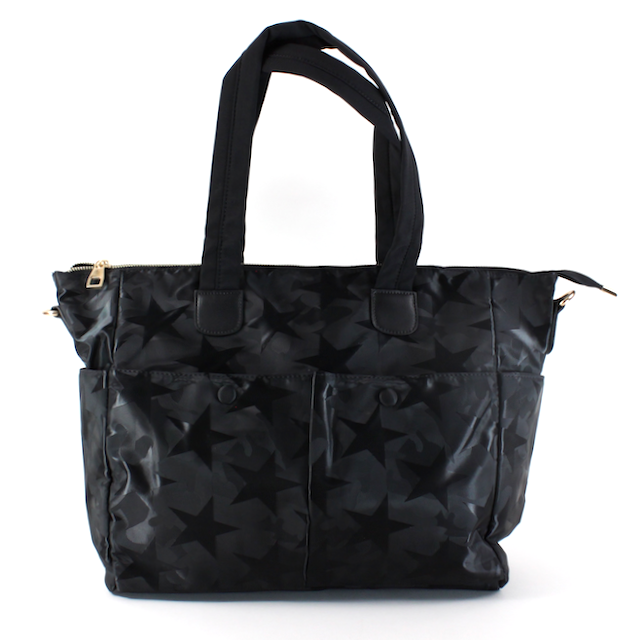 P22146 Waterproof Nylon Bag: 05 Poka Dot Black