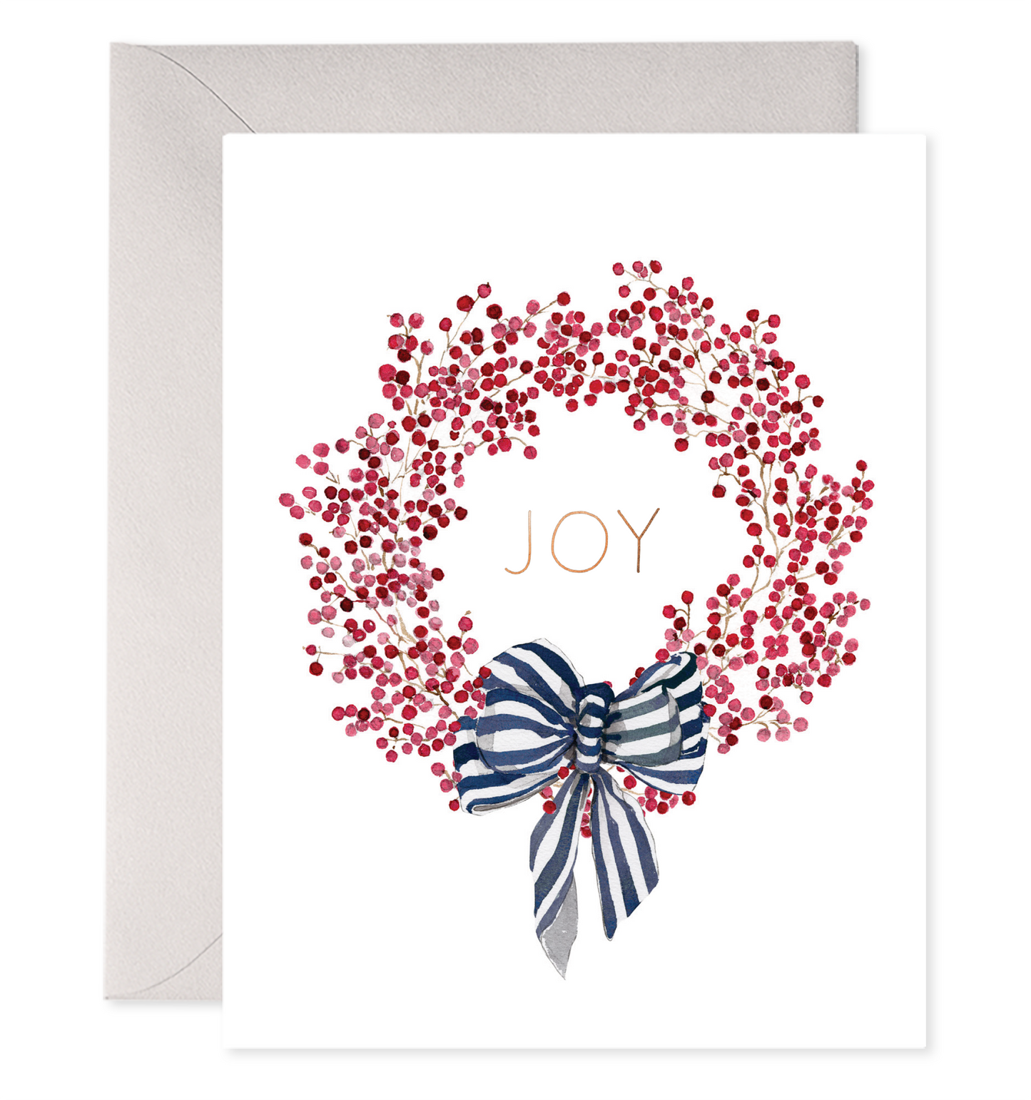 Red Berry Wreath | Joy Christmas Cards (Boxed Set of 6): 4.25 X 5.5 INCHES