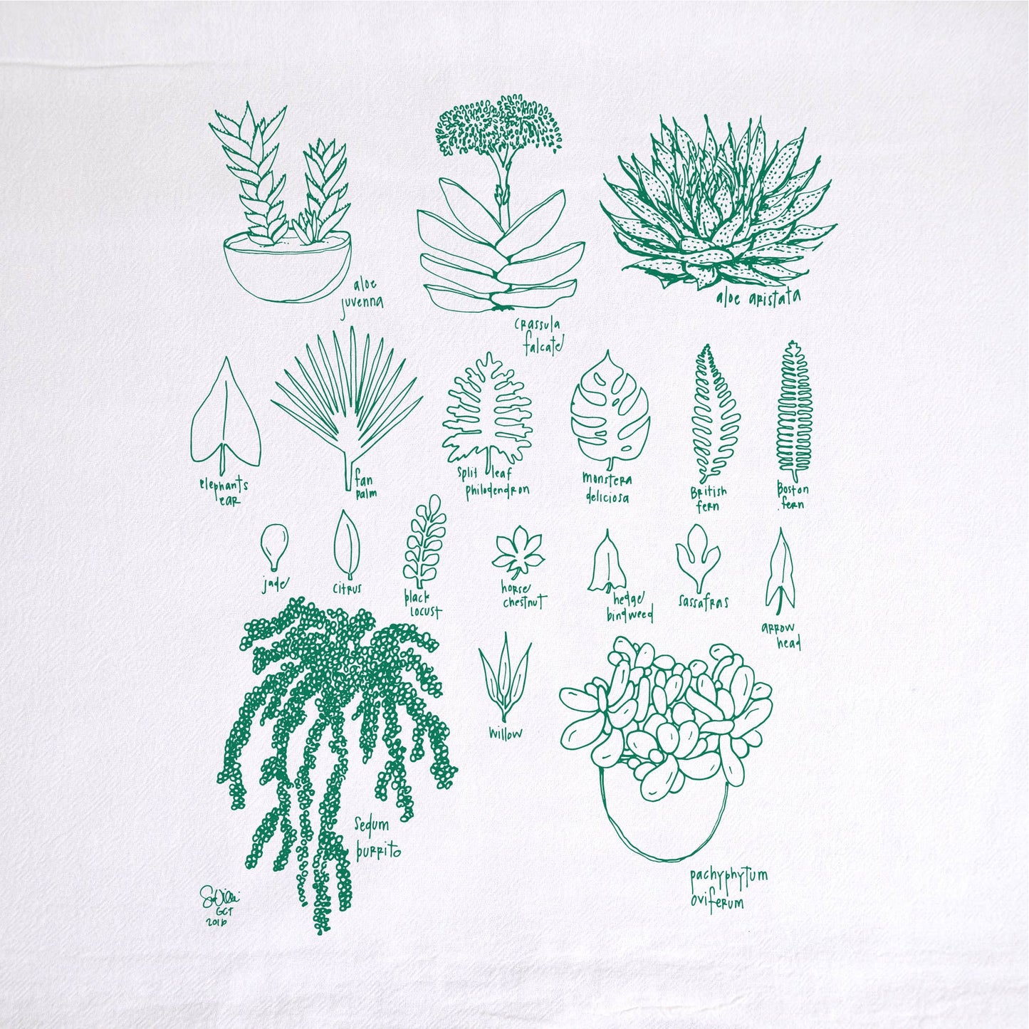 Houseplants Tea Towel