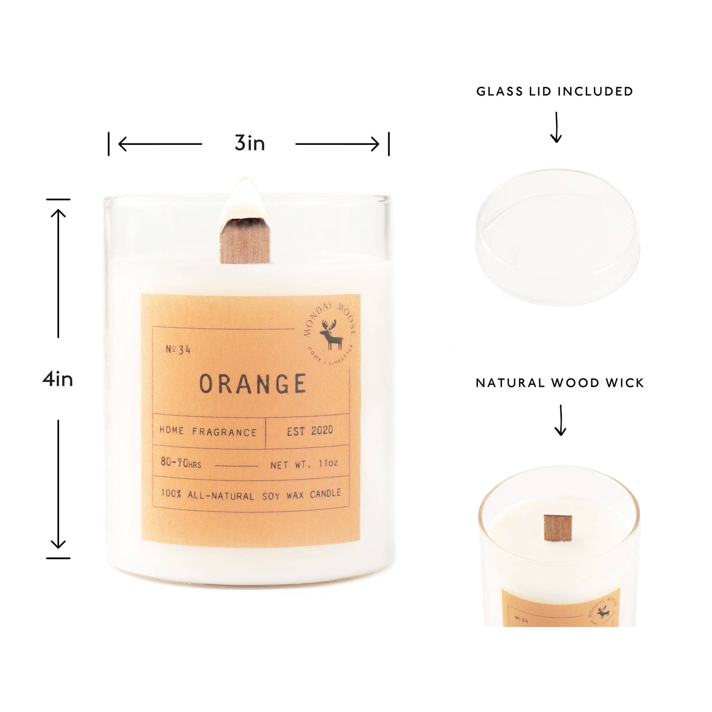 Sun Candle N. 34 (Orange, 11 oz.)