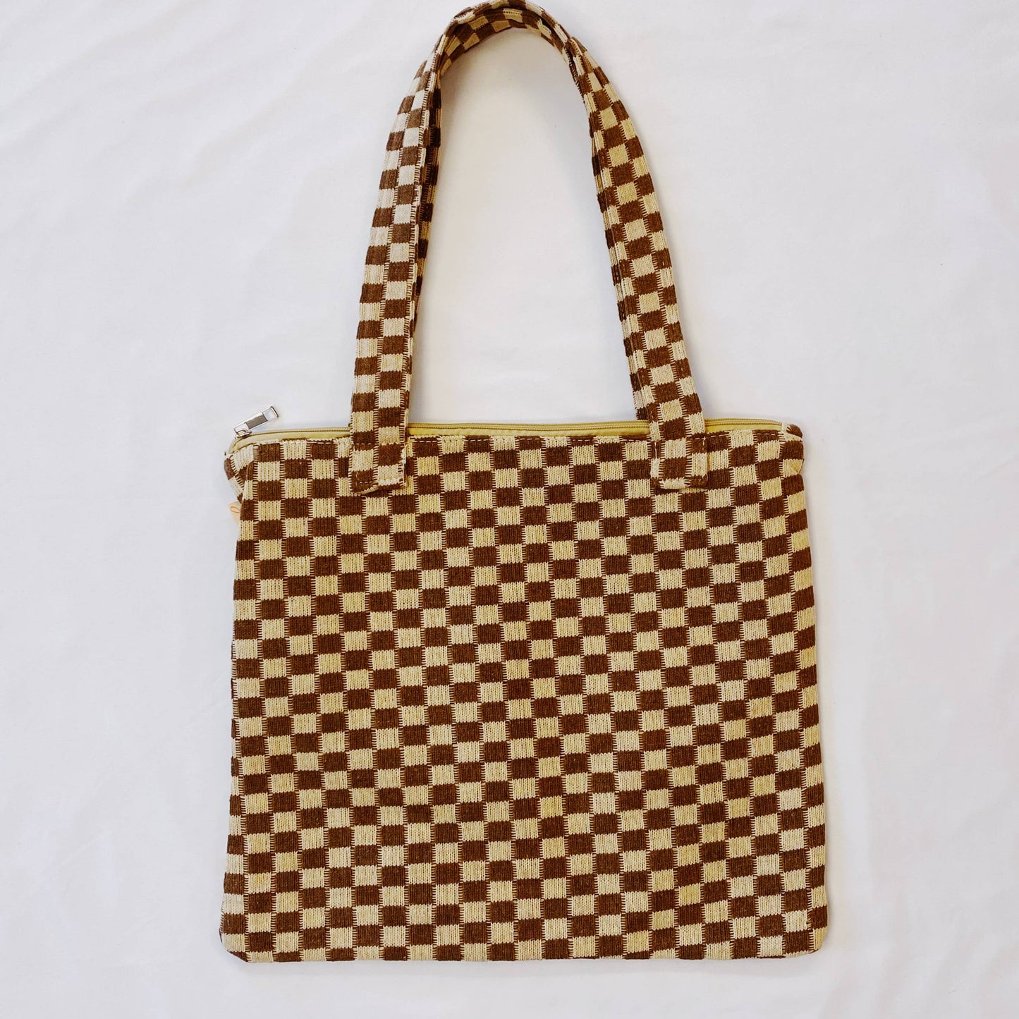 Check Yourself Zipped Tote Bag: Black