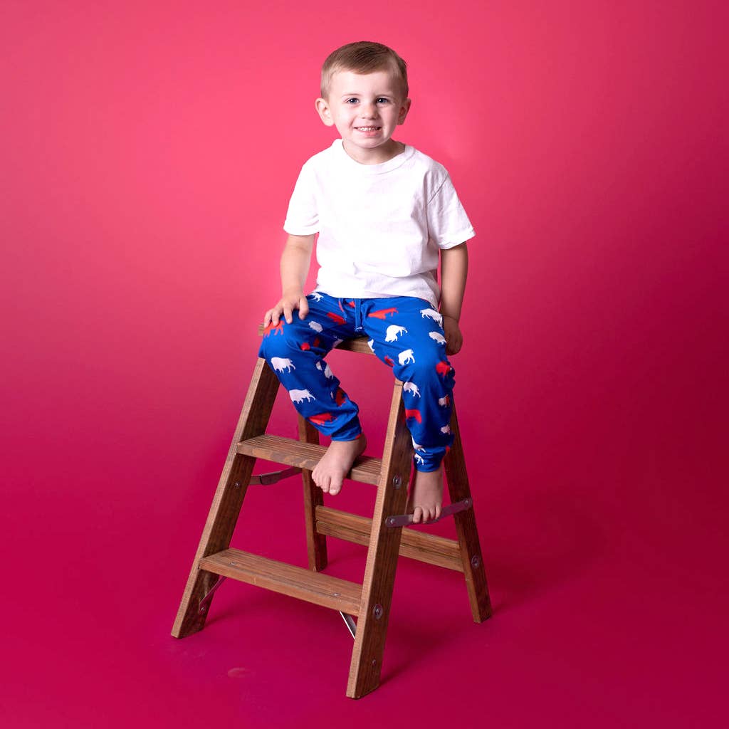 Kid's Red and Blue Buffalo Joggers: Toddler