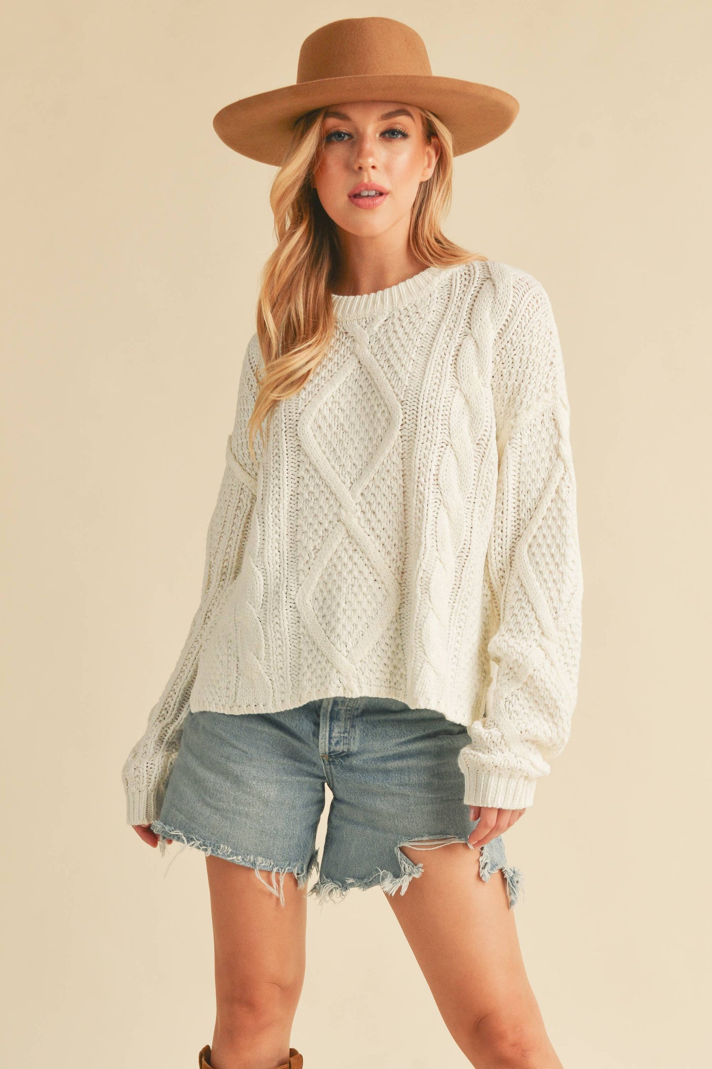 397CK Adela Sweater: S / Knit / Oat