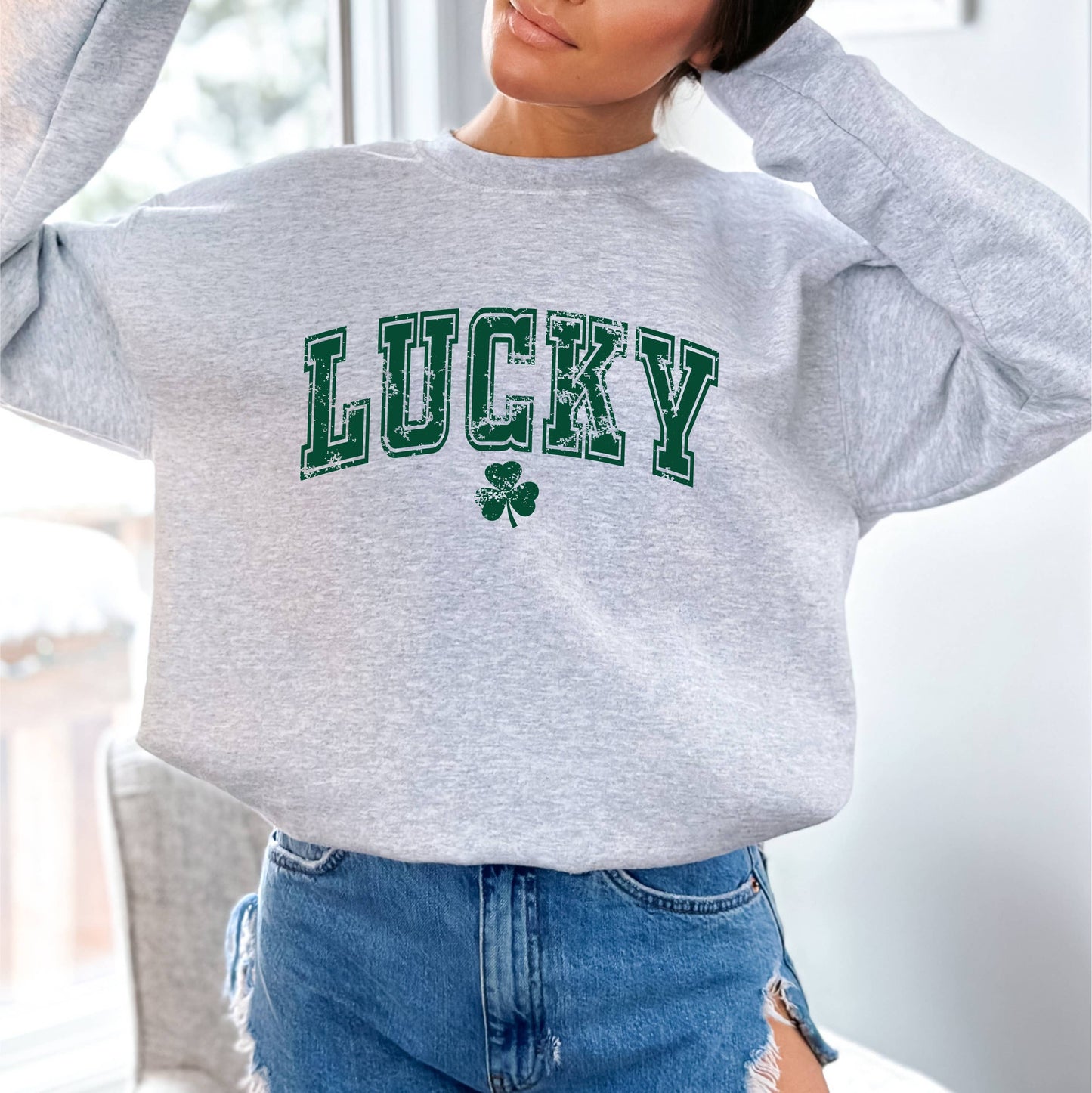 St Patrick's Day Shirt - Lucky Shirt - Shamrock Shirt: Small…Heather Gray