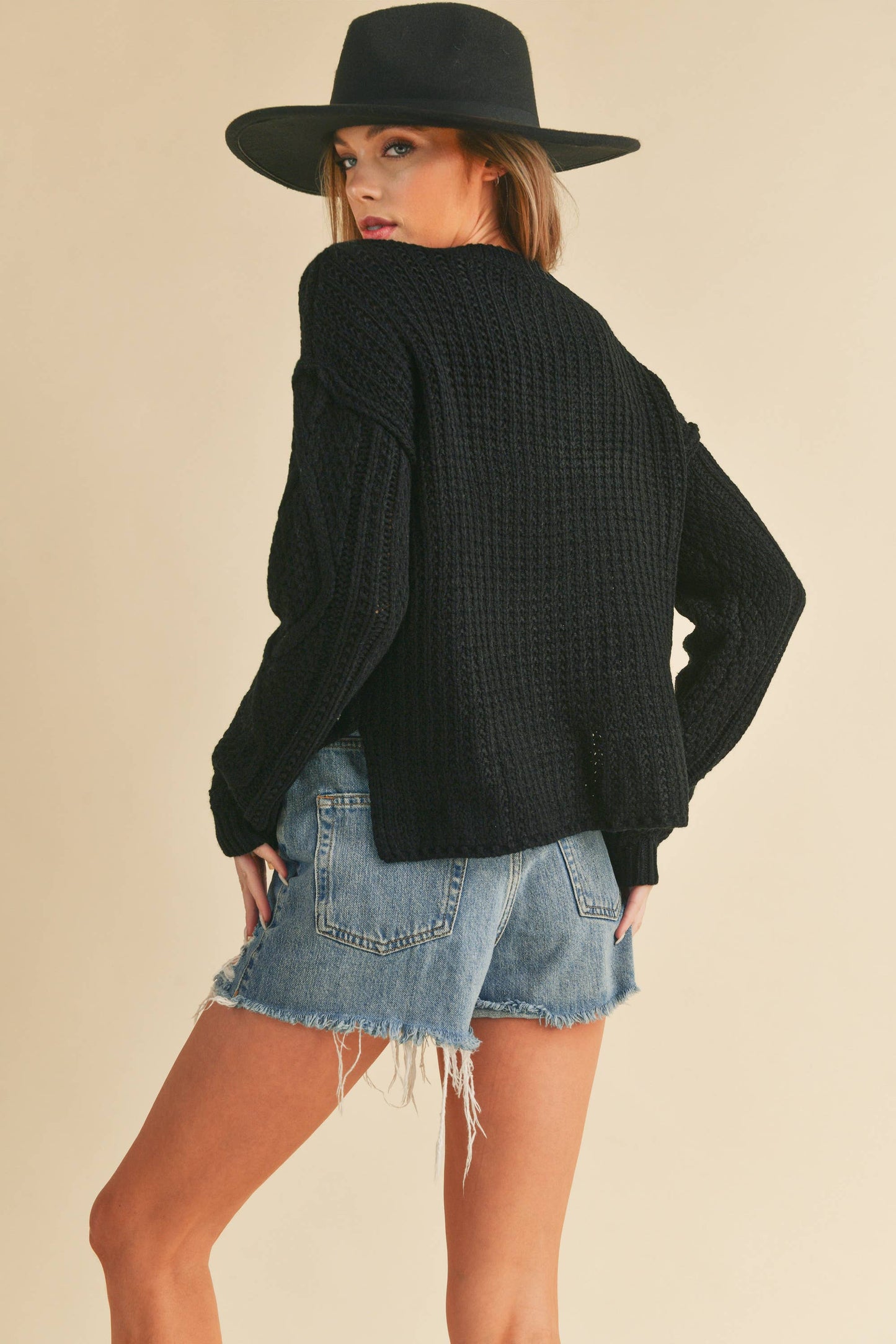 397CK Adela Sweater: S / Knit / Oat