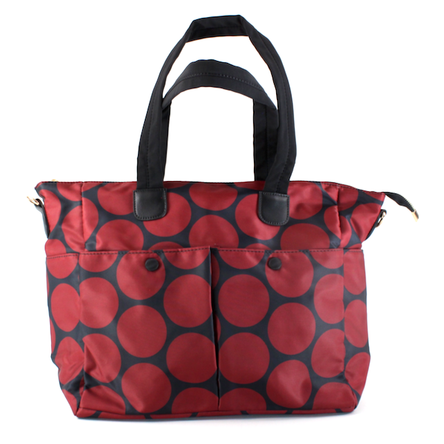P22146 Waterproof Nylon Bag: 05 Poka Dot Black
