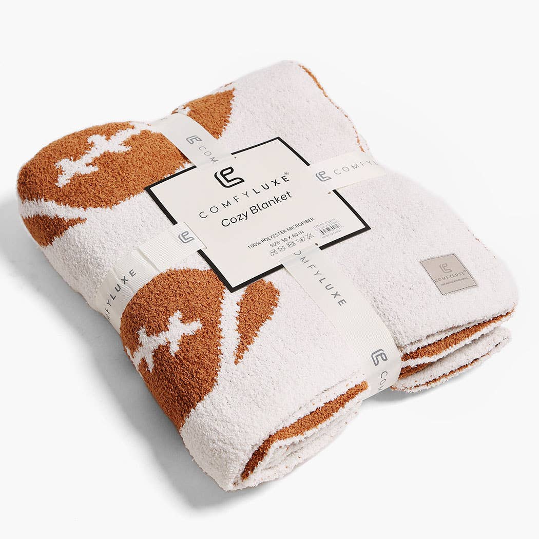 Football Throw Blanket: Brown