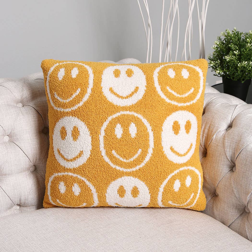 Happy Face pillow: FUCHSIA