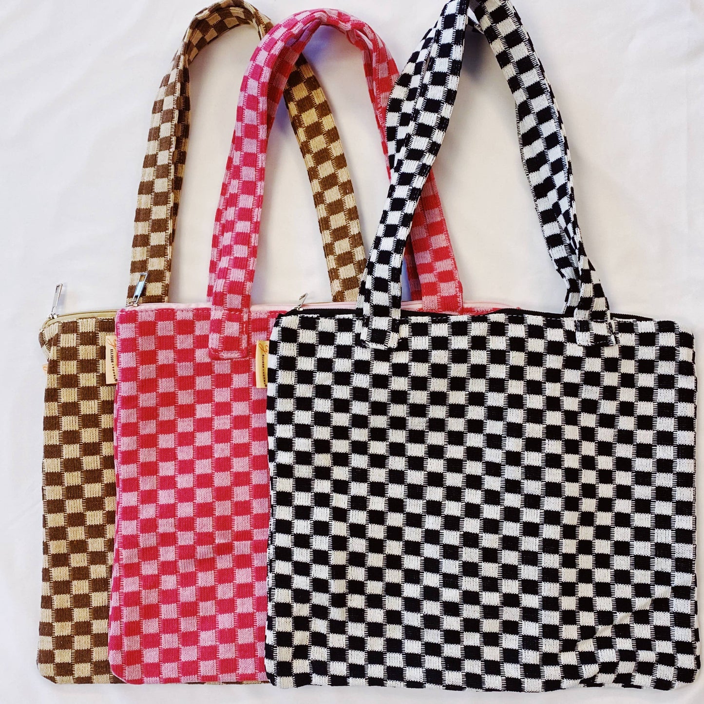 Check Yourself Zipped Tote Bag: Black