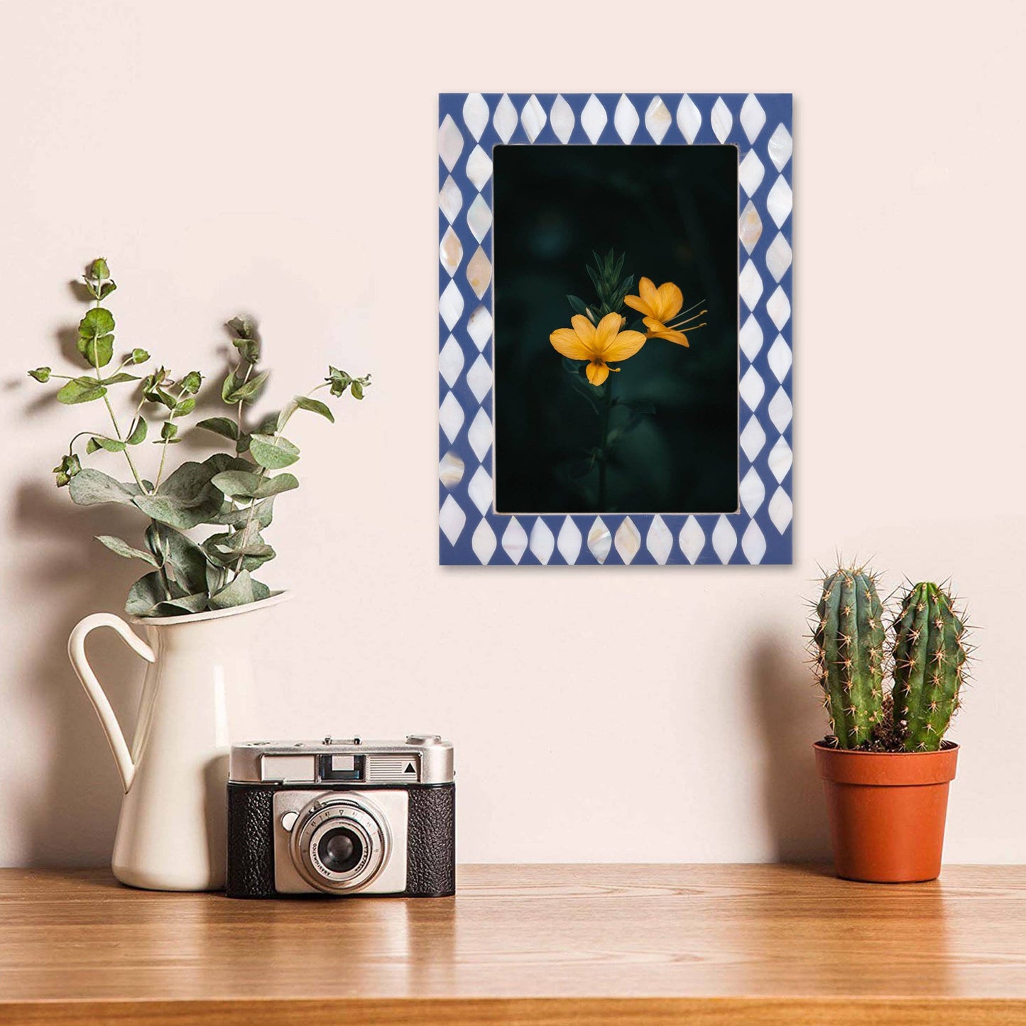Photo Frame Avant Drops Collection Blue & White 4x6 Inch: 4x6