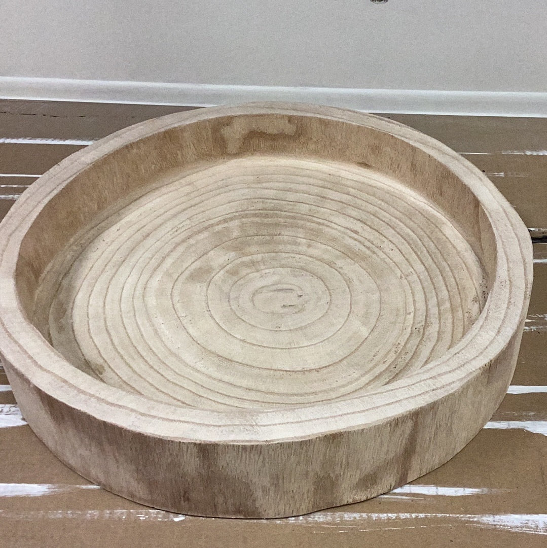 Hand carved paulownia wood tray