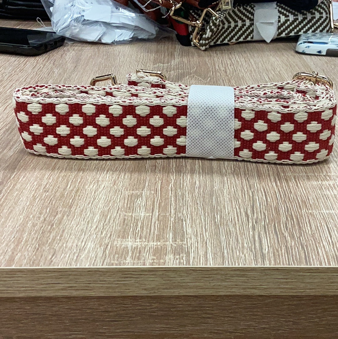 Funky monkey purse strap- red/white