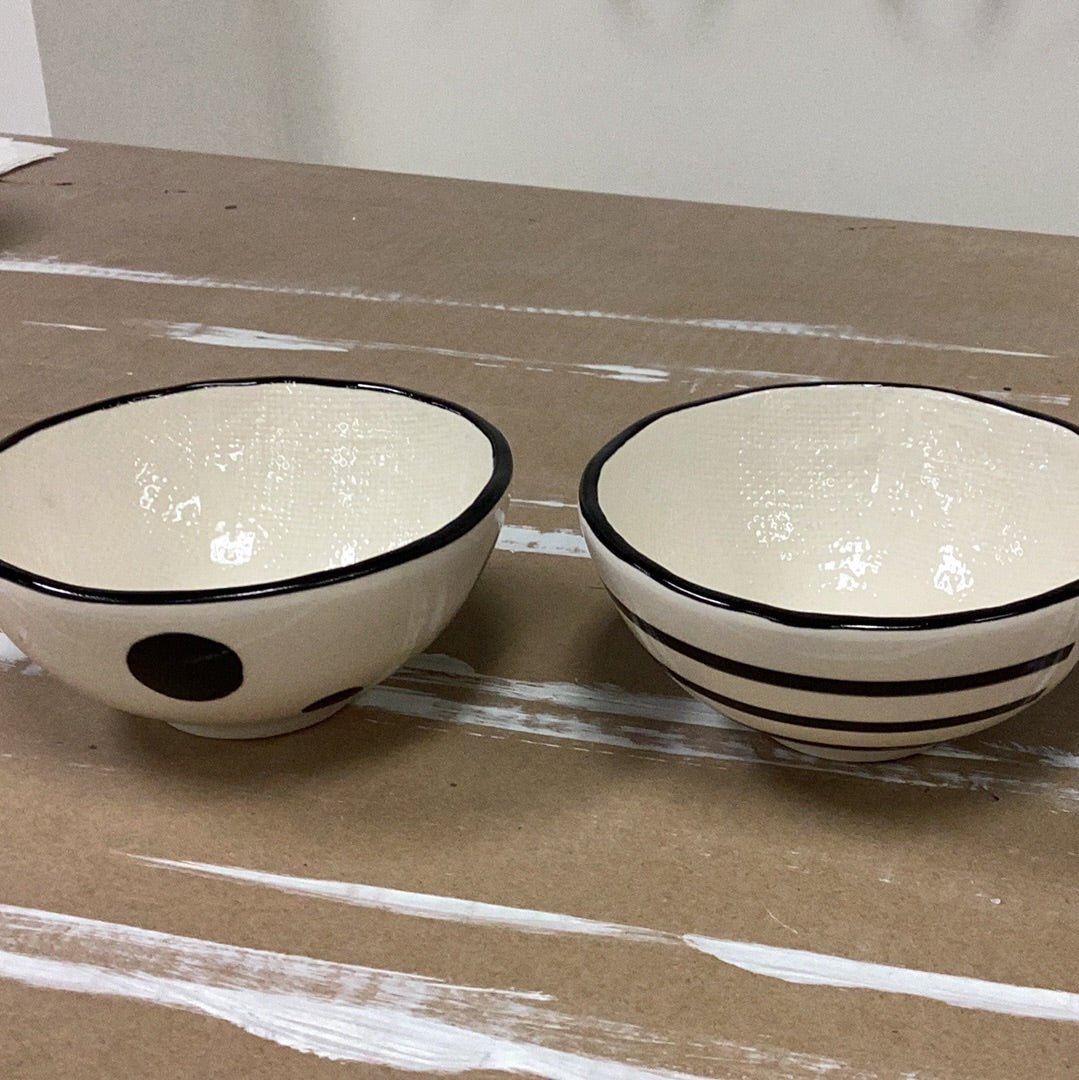 Hand painted stoneware bowl