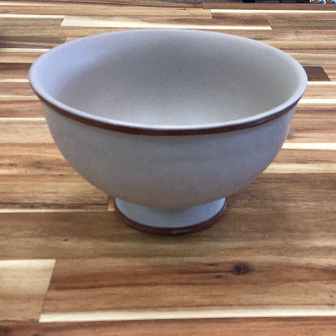 Stoneware footed bowl, reactive glaze