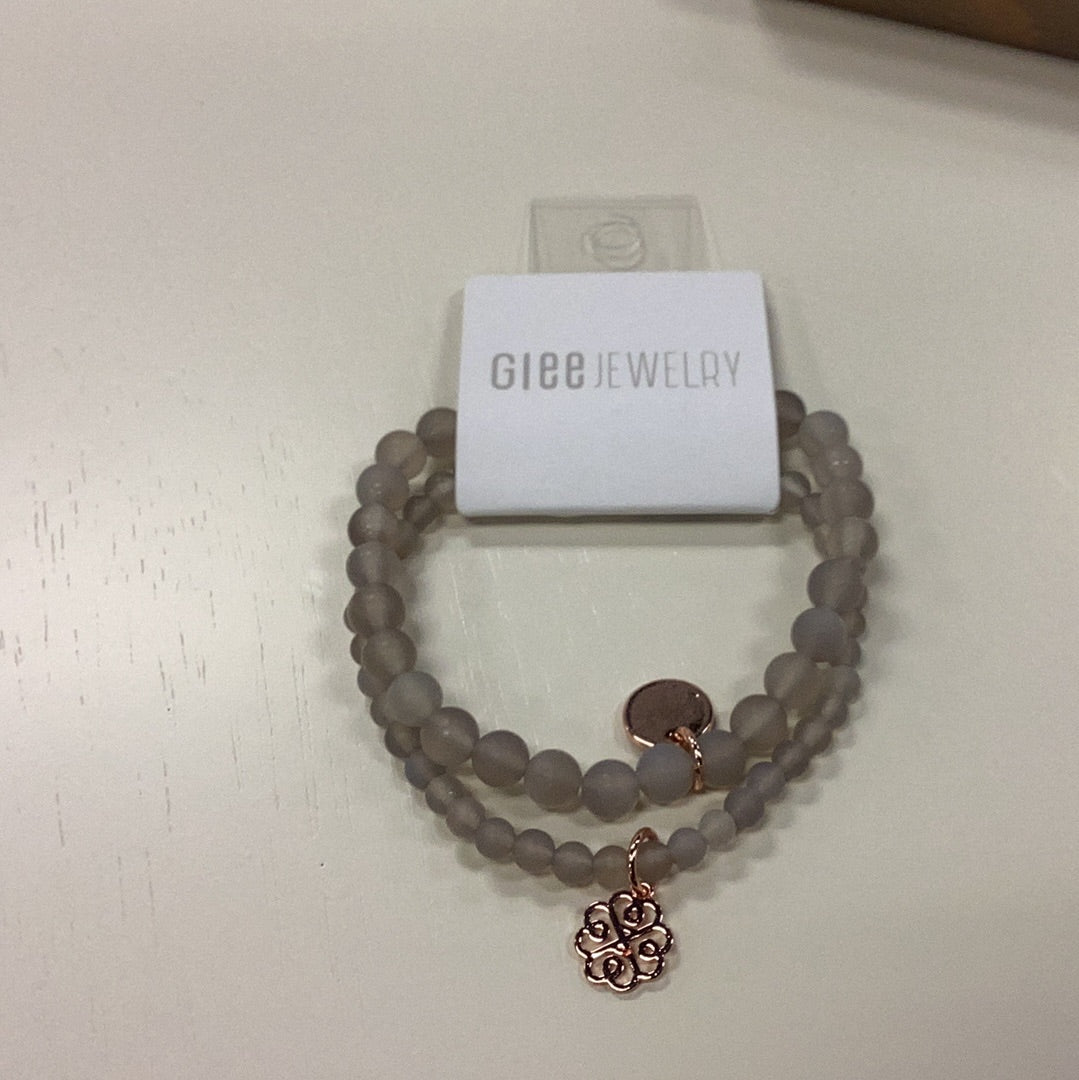 Stackem up bracelets rose gold/ grey agate