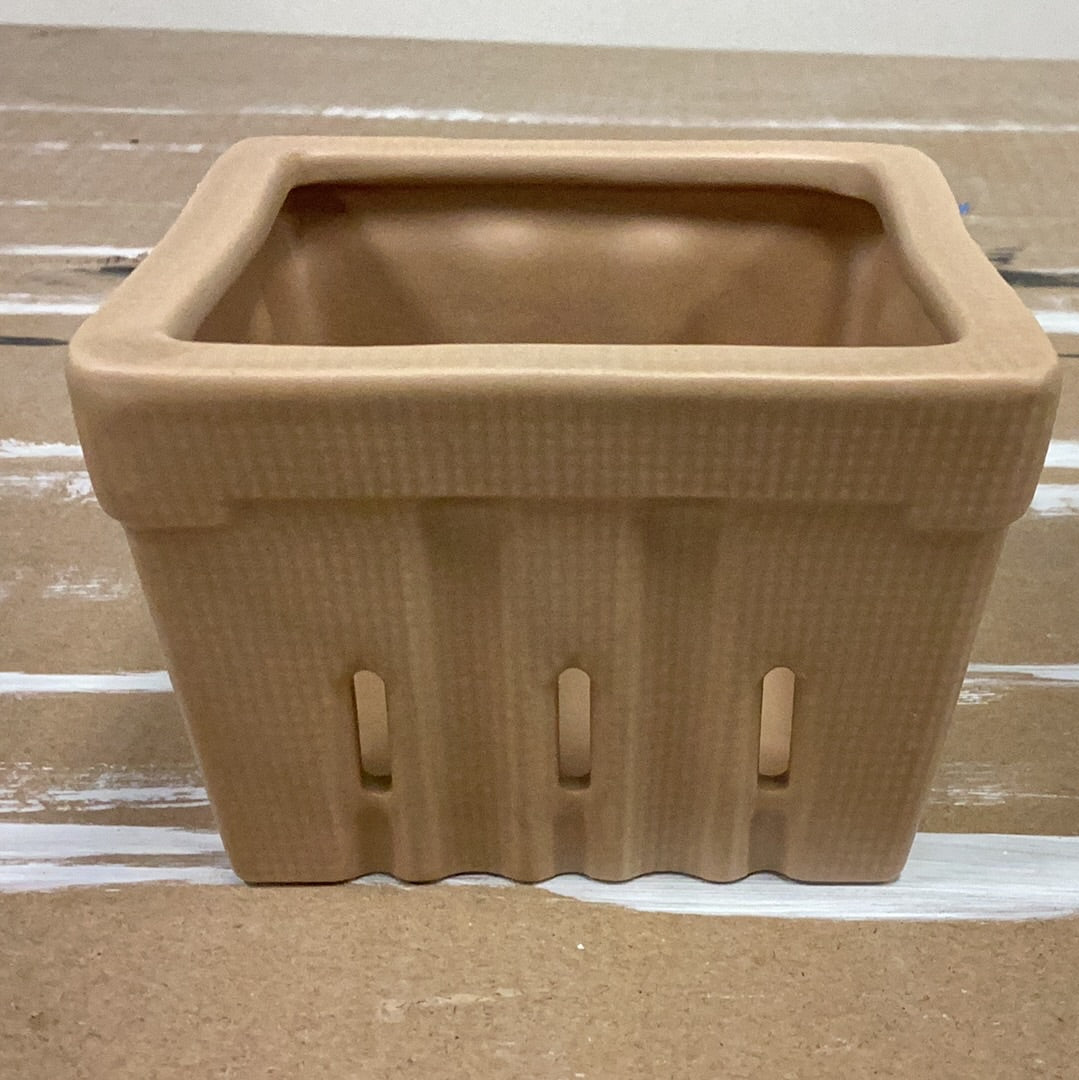 Textured stoneware berry basket