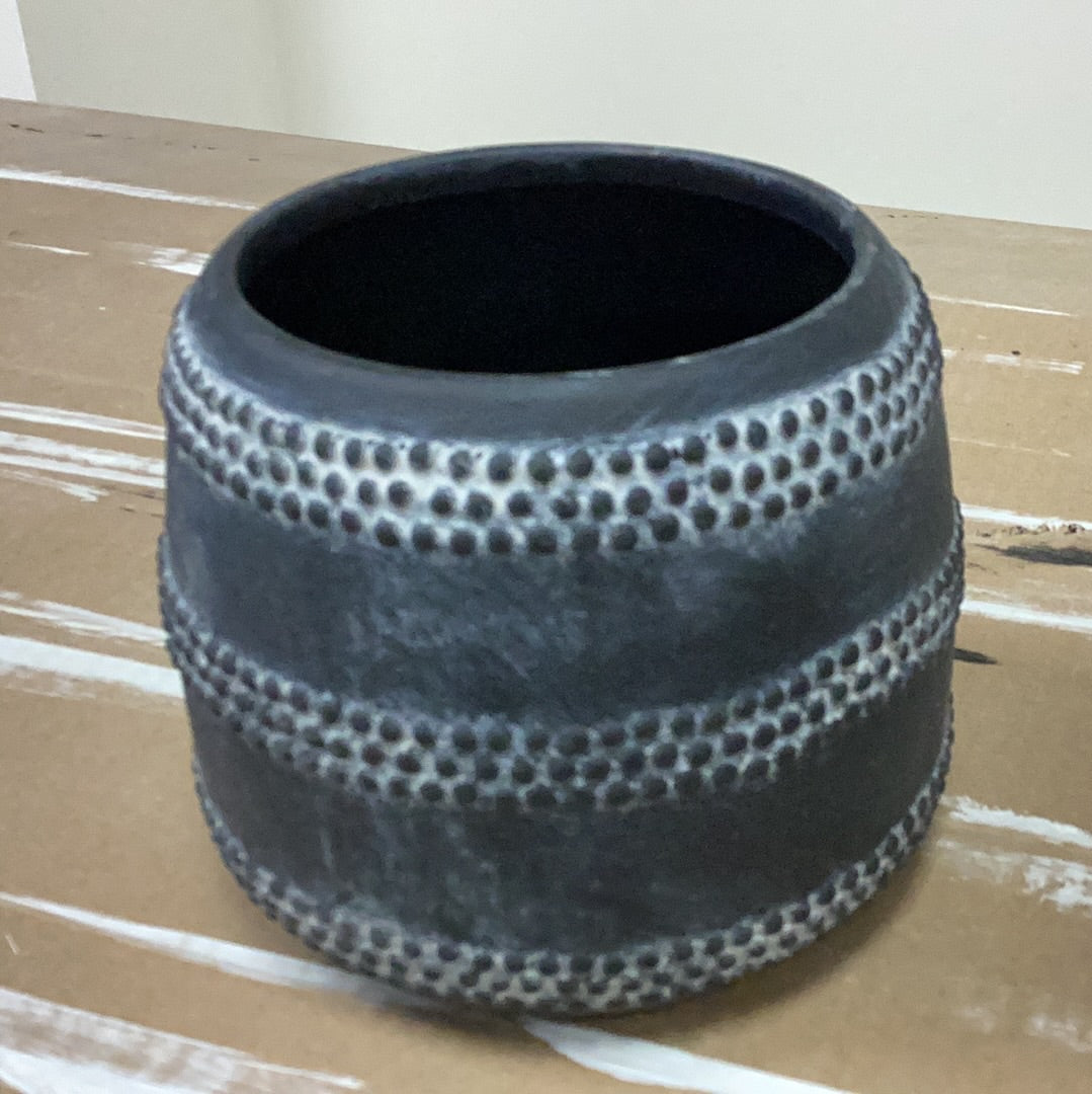 5” charcoal dot vase