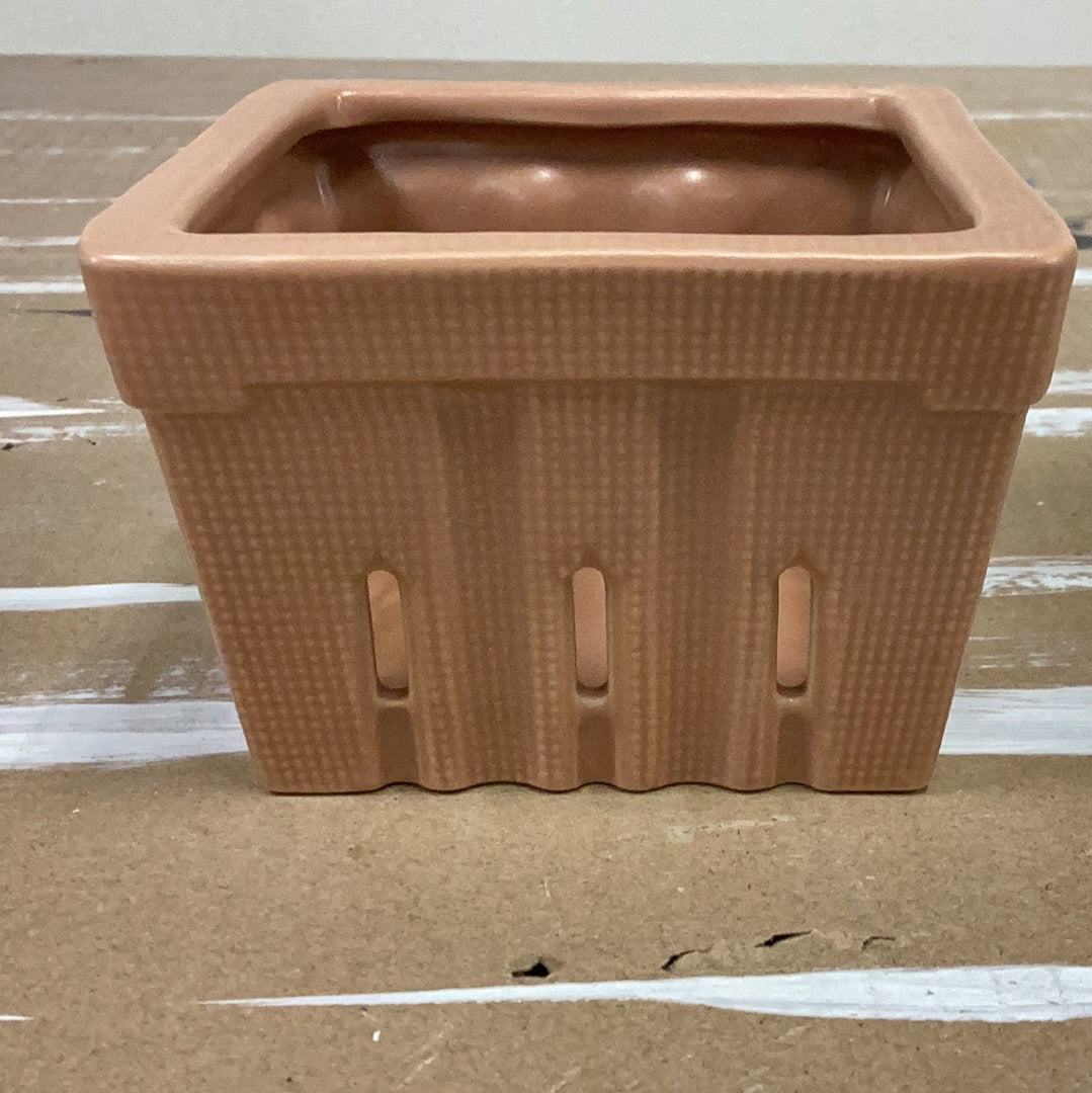 Textured stoneware berry basket