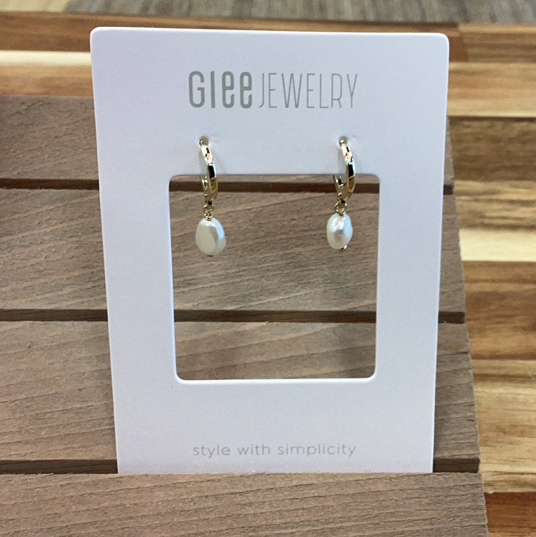 Glee Bitsy hoops gold/ pearl