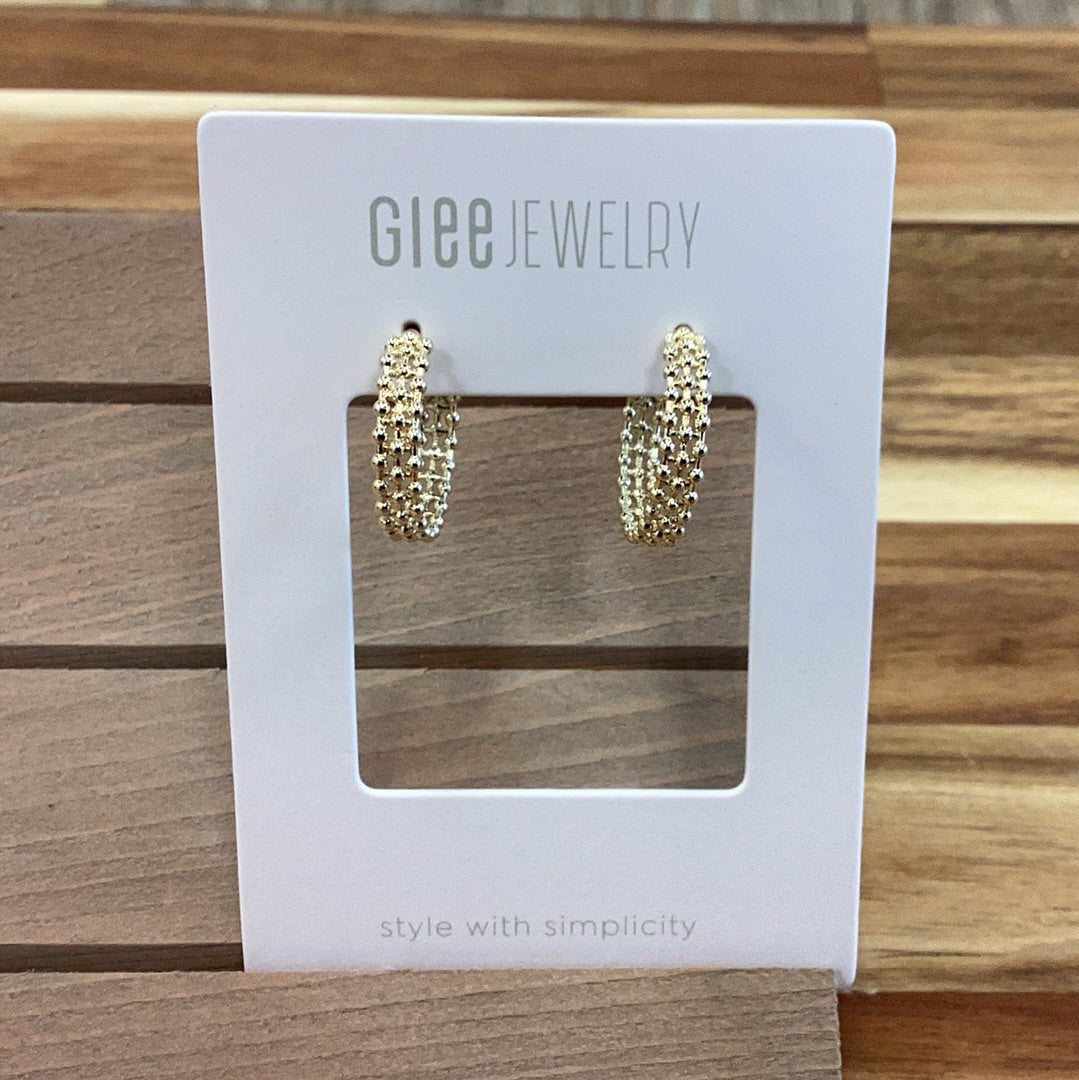 Plaid hoops gold