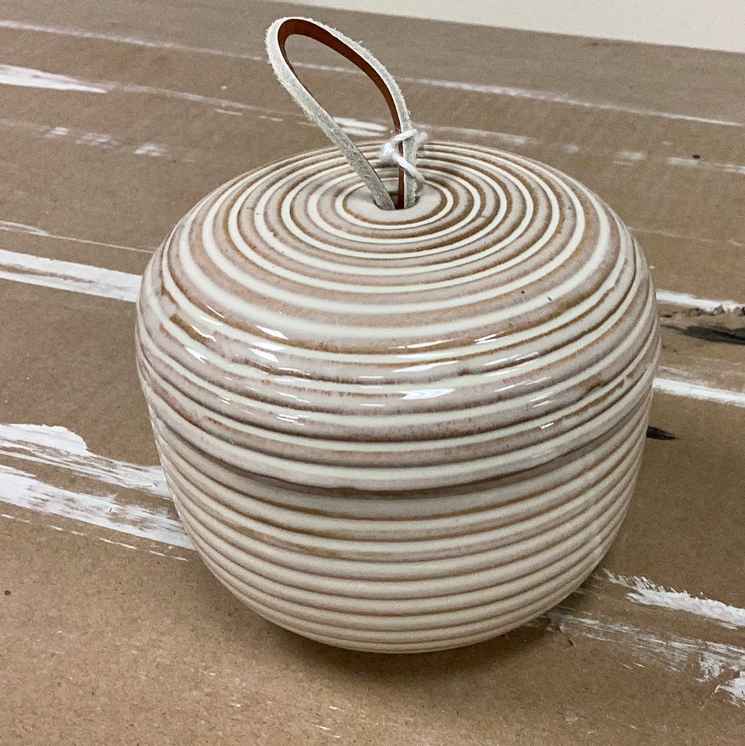 4” artisan striped ball canister