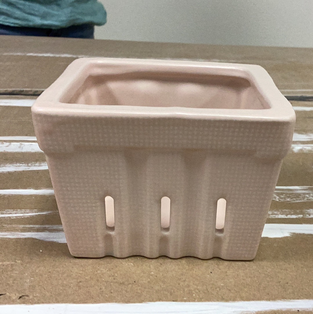 Textured stoneware berry basket