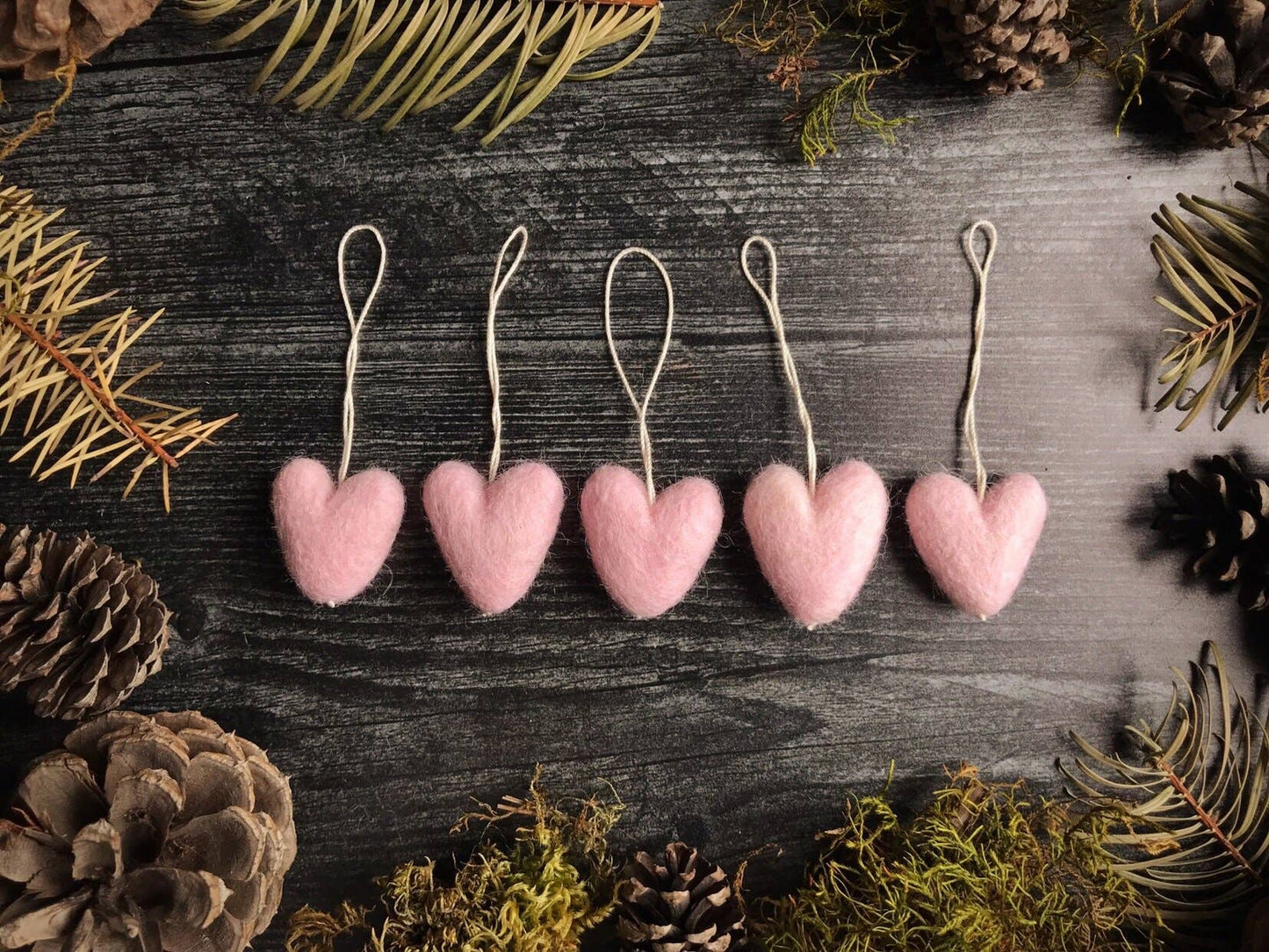 Felted Wool Mini Heart Ornament