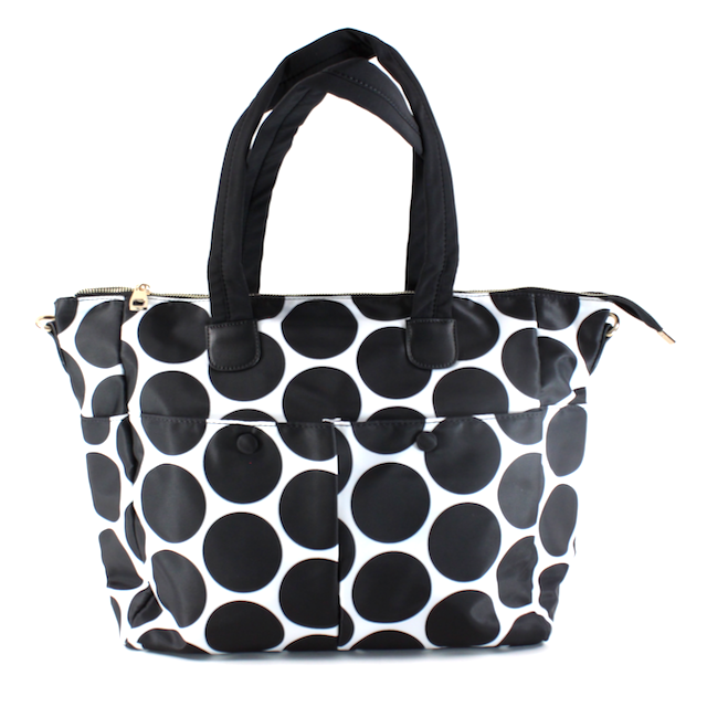 P22146 Waterproof Nylon Bag: 05 Poka Dot Black