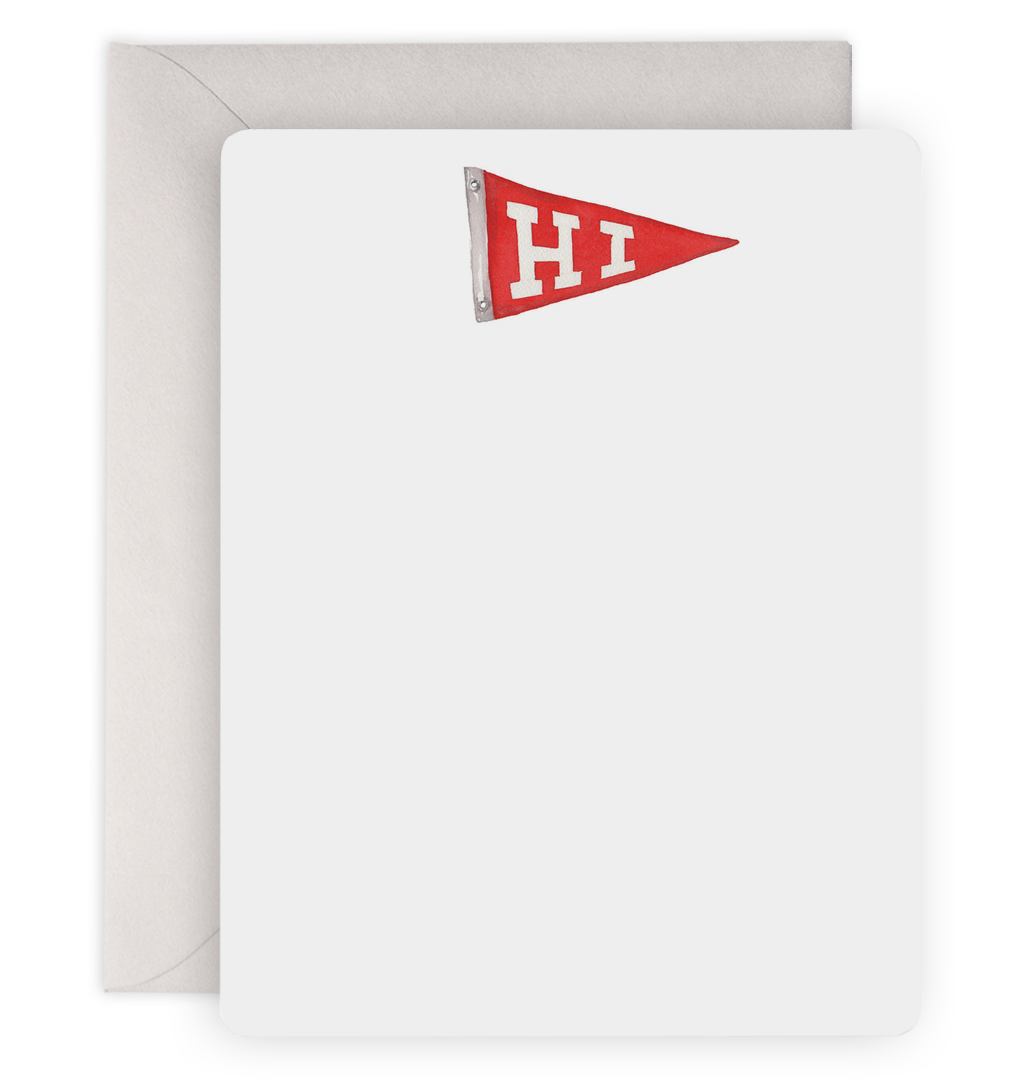 Hi Pennant Social Notes Stationery Set (Boxed Set of 8)…flat notecard