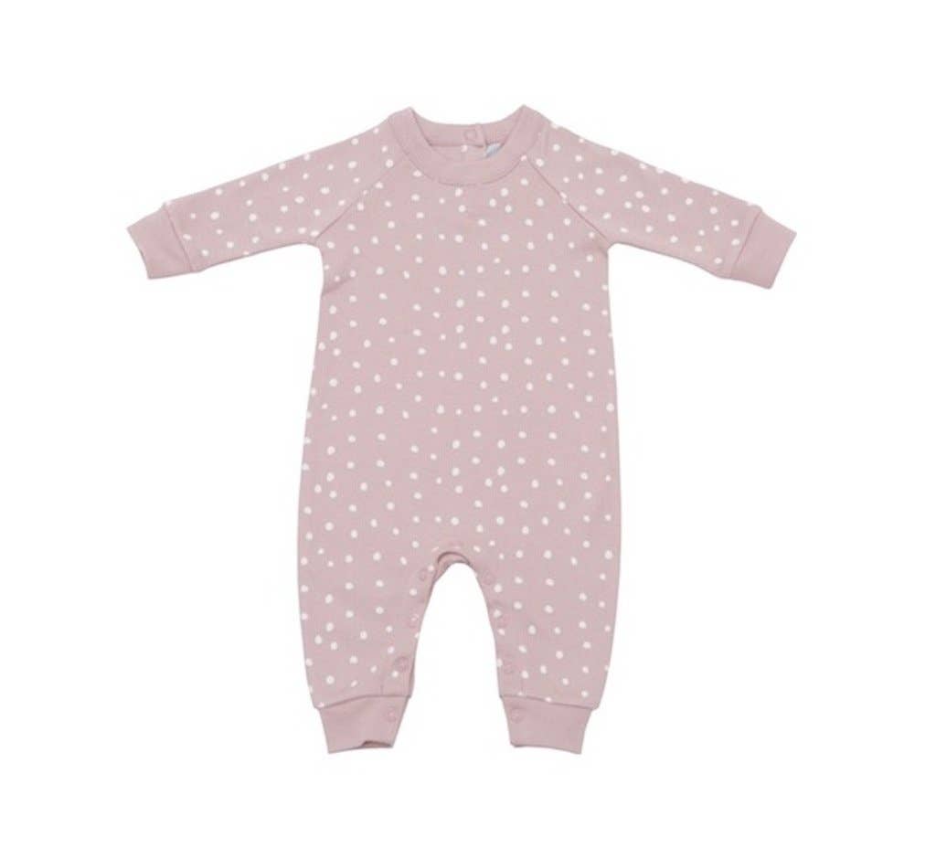 Old Rose and White Spot Print All-In-One