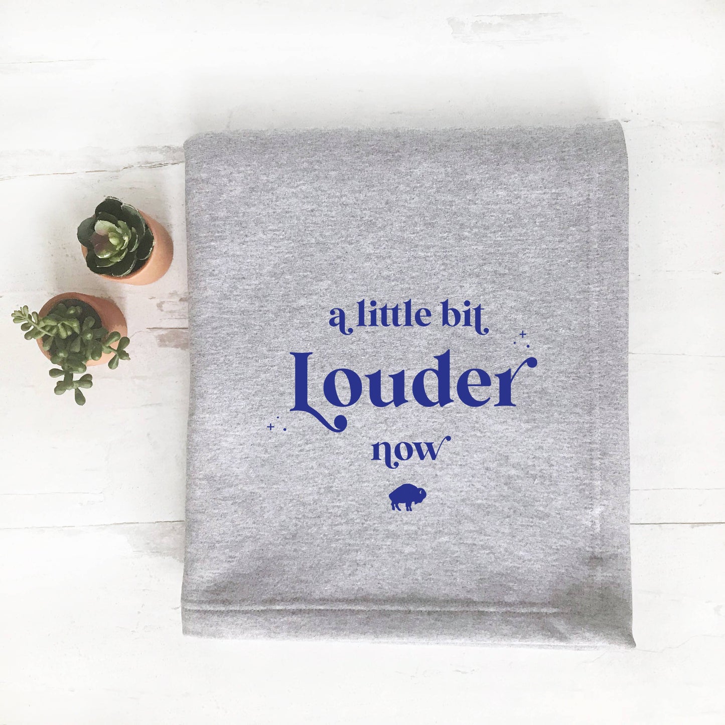 Buffalo Bills Throw Blanket - Little Bit Louder Now…light gray