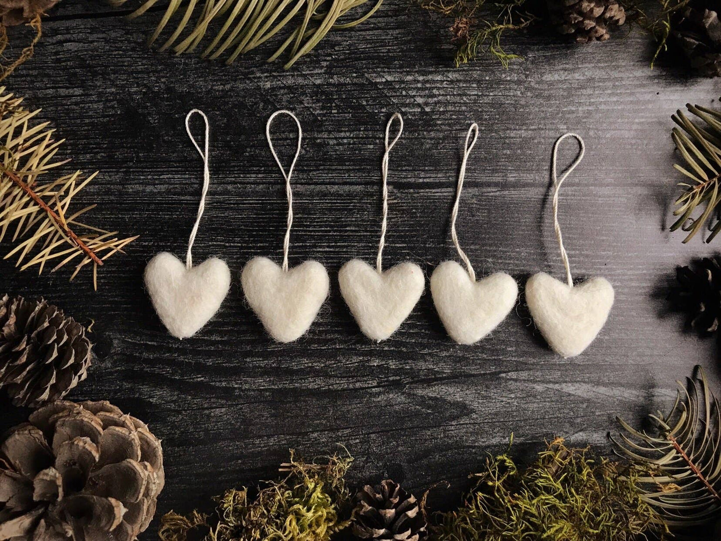 Felted Wool Mini Heart Ornament