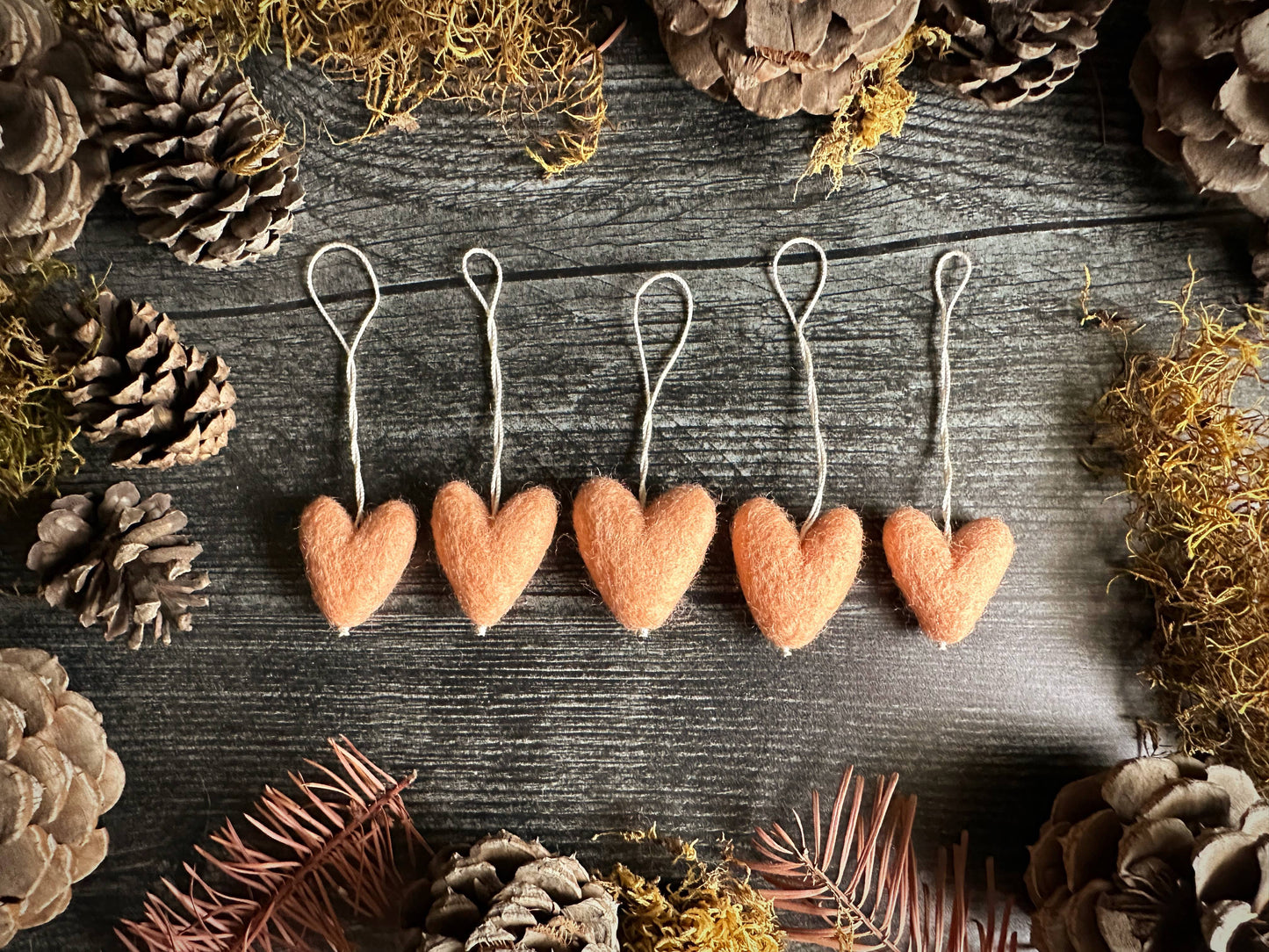 Felted Wool Mini Heart Ornament
