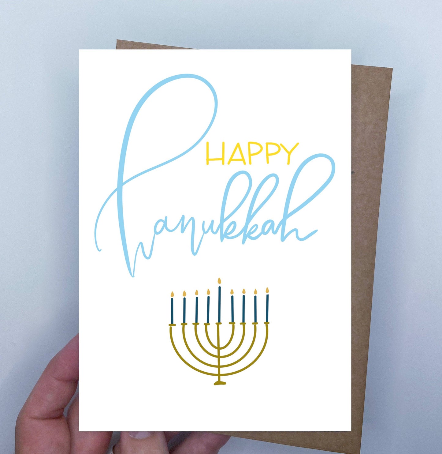 Happy Hanukkah Festival of Lights Holiday Greeting Card