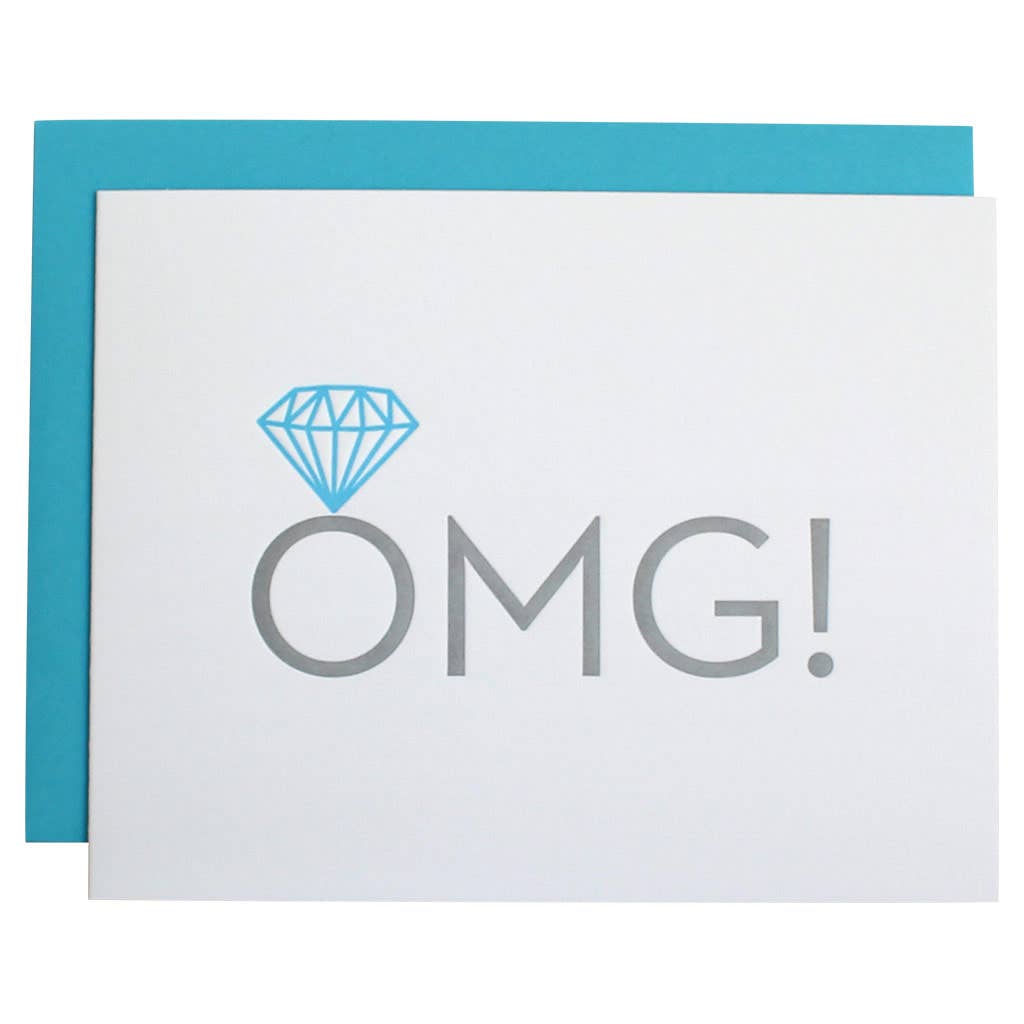 OMG! Engagement Ring Letterpress Card