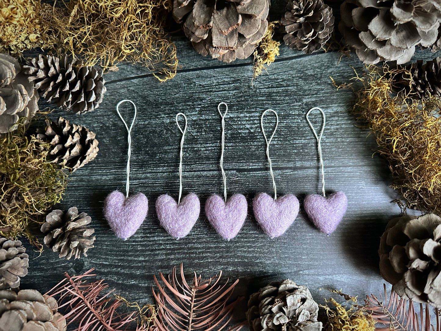 Felted Wool Mini Heart Ornament